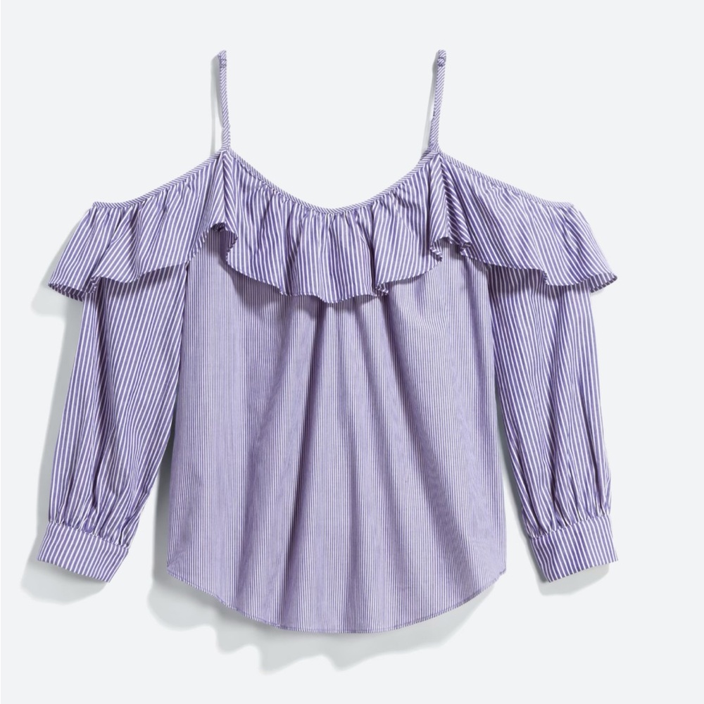 Off the shoulder ruffle cotton blouse